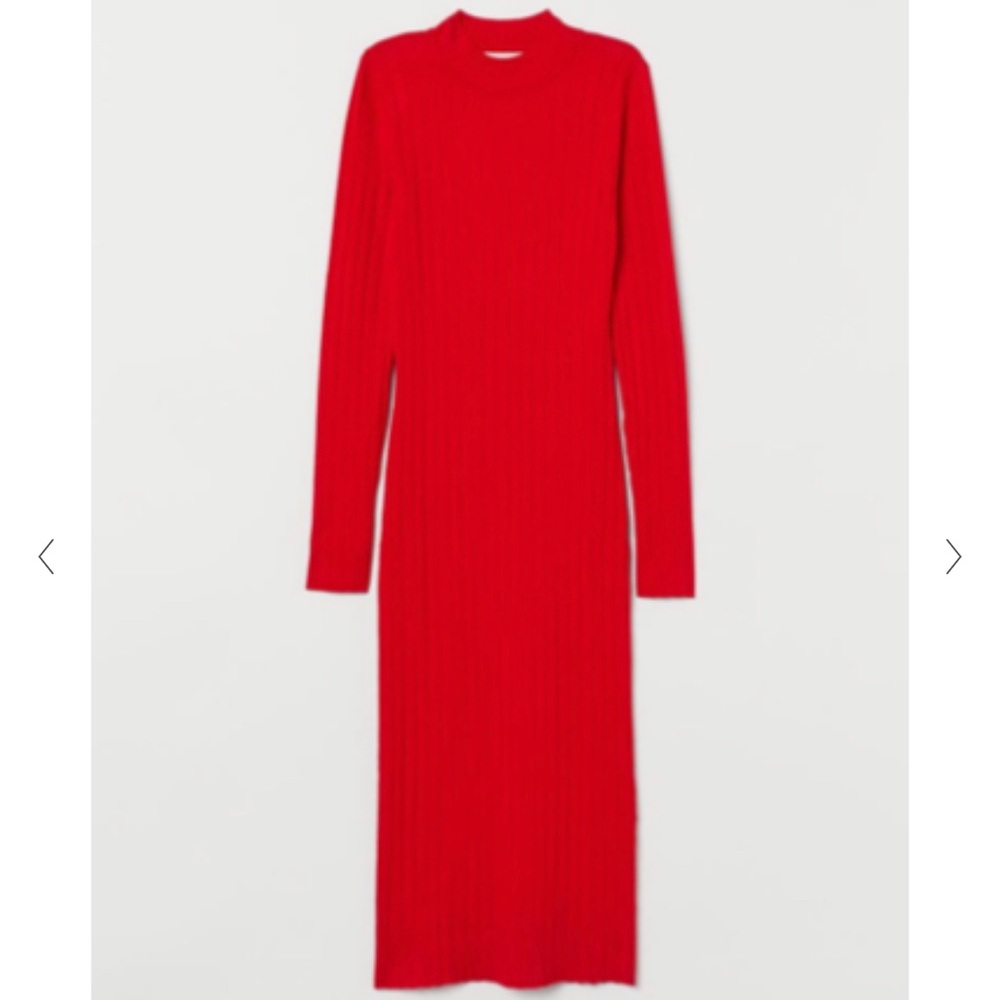 HM Red Bodycon Sweater Dress-Size M, worn once
